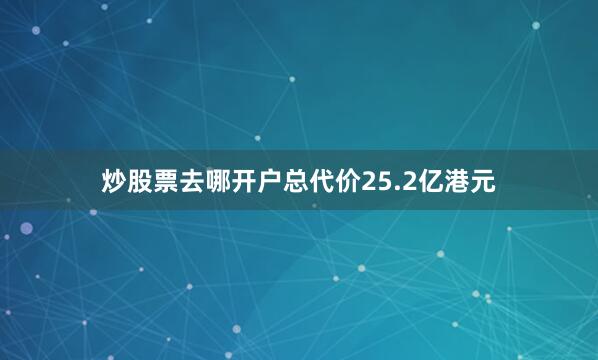 炒股票去哪开户总代价25.2亿港元